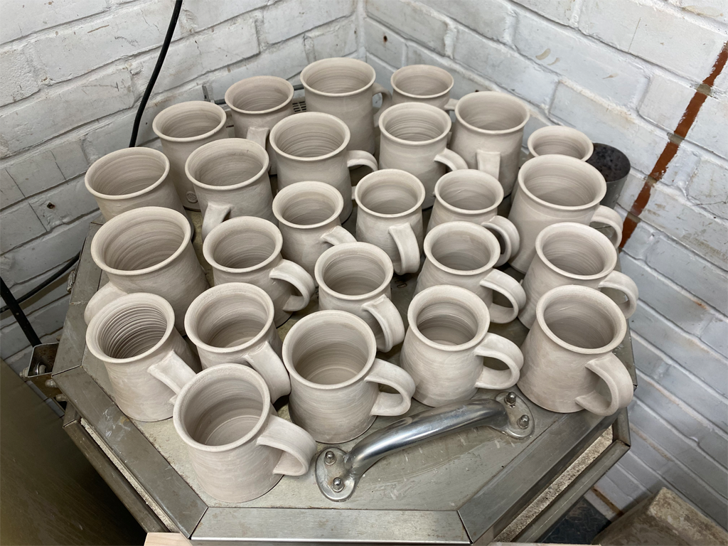 MUGS READY FOR FIRING